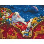Gold Collection Santa's Midnight Ride Counted Cross Stitch Kit (image for) Gold Collection Santa's Midnight Ride Counted Cross Stitch Kit